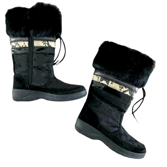 Coach Signature LORNA Winter Boots Women's size 7 - Picture 1 of 7